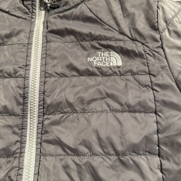 The North Face Jacket Girls XL 18 Grey Reversible Fleece Quilted Insulated Zip - Picture 2 of 9
